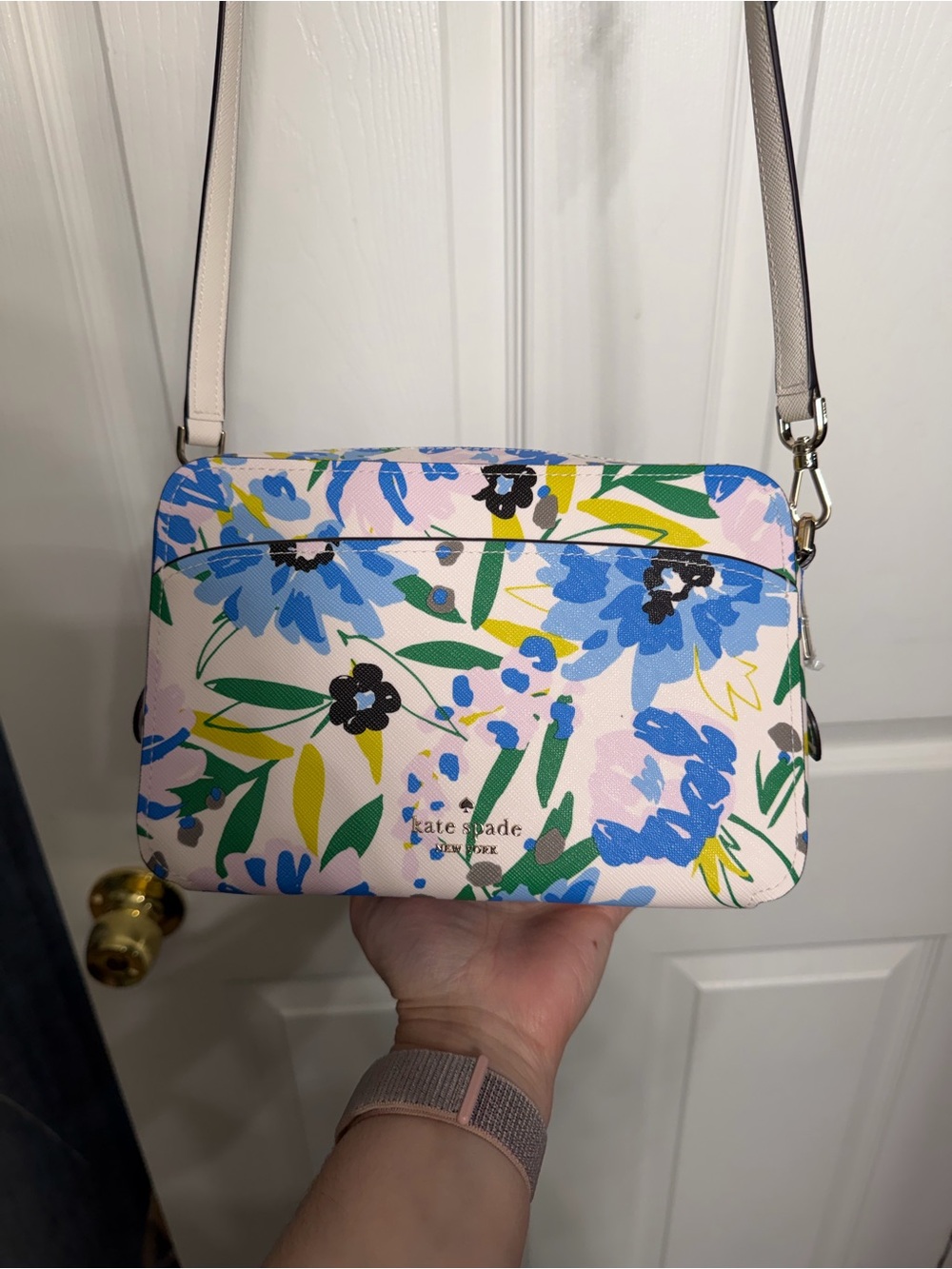 kate spade Floral Print Crossbody in Pink, Blue & Green - Picture 2 of 6